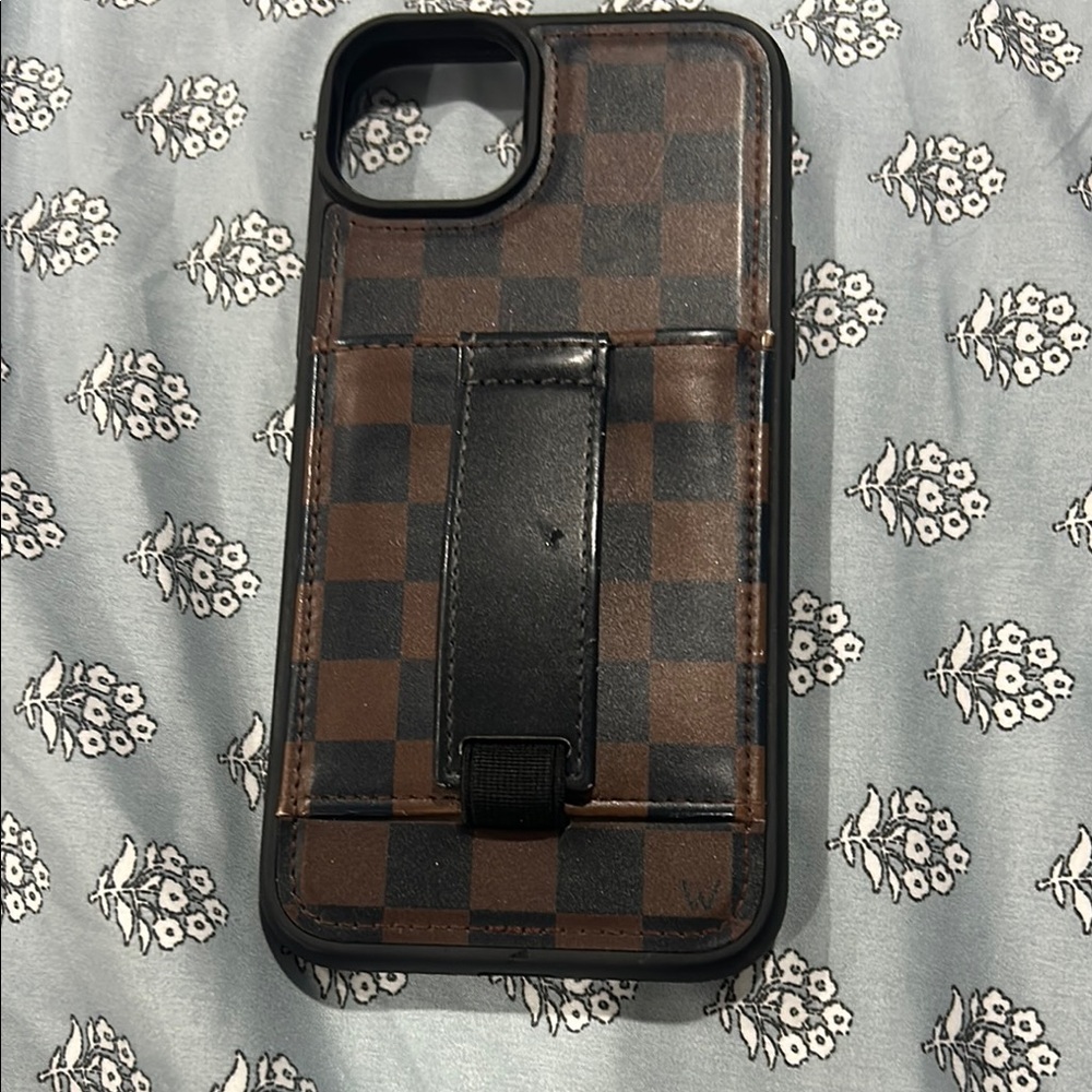 Walli Checkered Brown and Black iPhone plus case